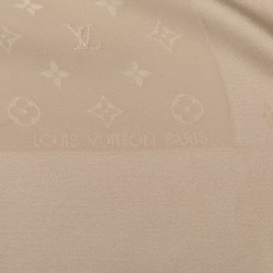 Louis Vuitton Monogram Scarf Muffler Stole Beige Gray Silk Women's LOUIS VUITTON