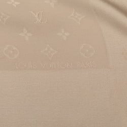 Louis Vuitton Monogram Scarf Muffler Stole Beige Gray Silk Women's LOUIS VUITTON