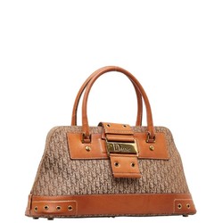 Christian Dior Dior Trotter Handbag Beige Brown Canvas Leather Women's