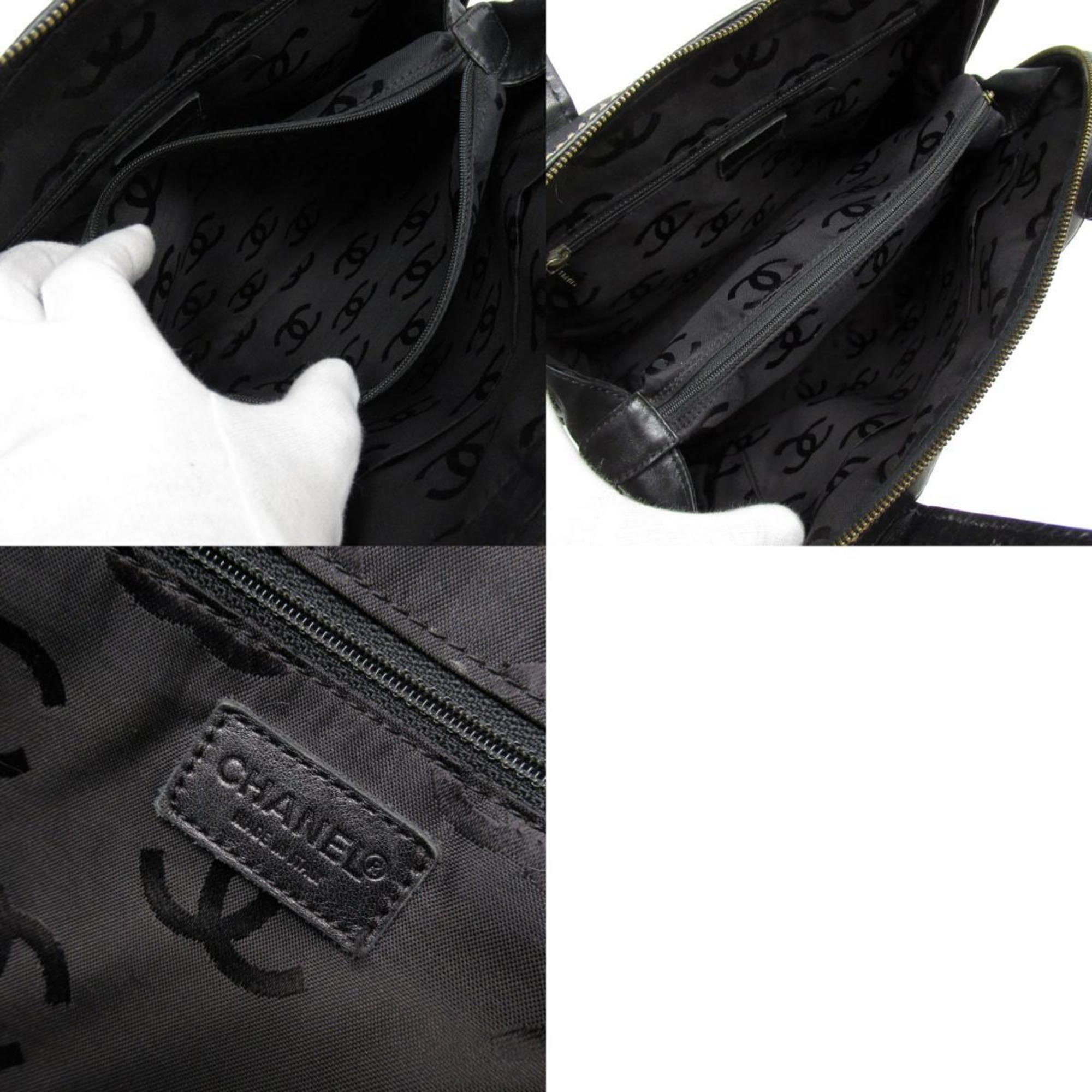 CHANEL Handbag Wild Stitch Leather Black Women's w0167i