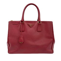 PRADA handbag leather red gold ladies z0680