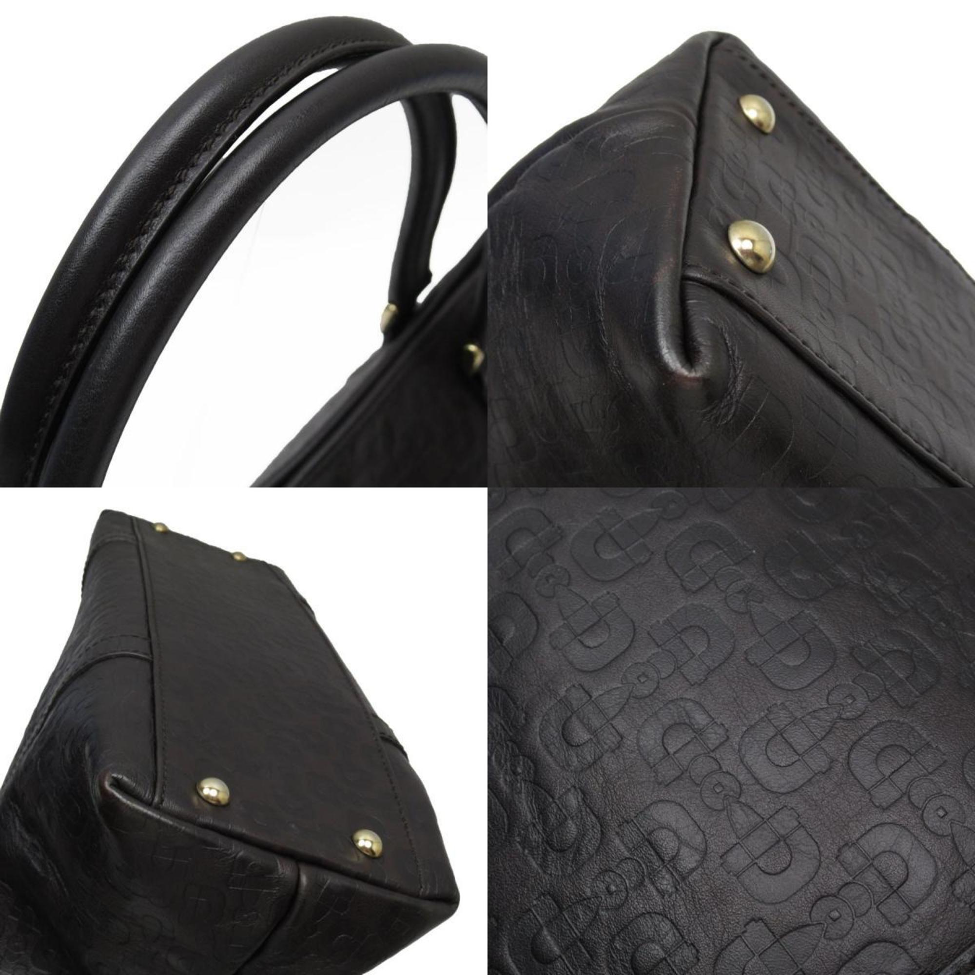 GUCCI handbag tote bag leather dark brown gold ladies 257302 w0211a