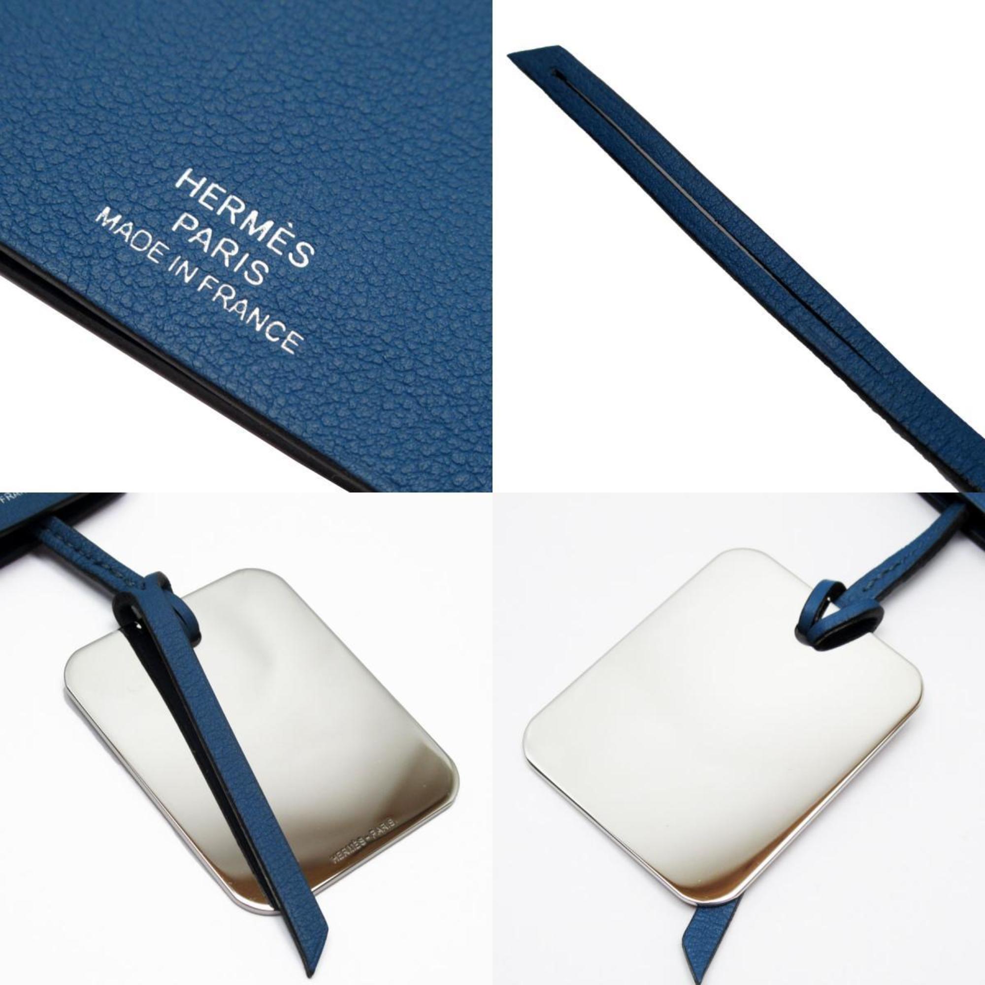 Hermes HERMES Crochet Charm Leather/Metal Dark Blue/Silver Unisex w0223g