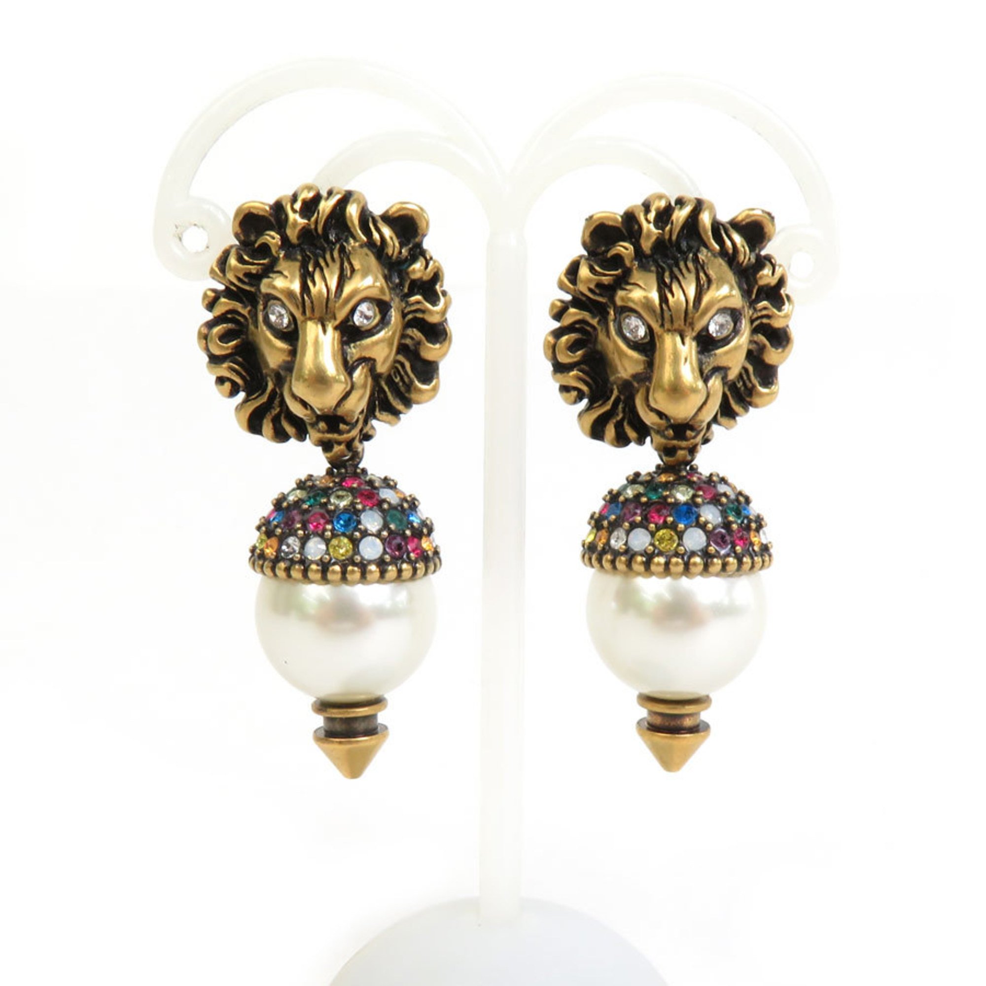 GUCCI Earrings Metal/Faux Pearl Gold Women's h30276f