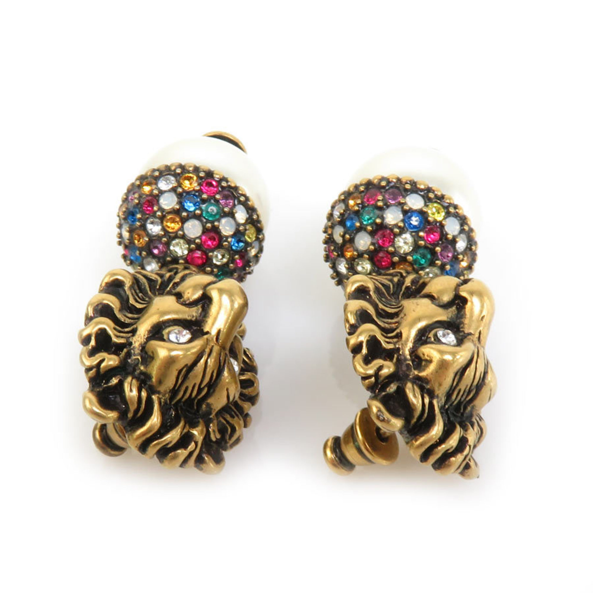 GUCCI Earrings Metal/Faux Pearl Gold Women's h30276f