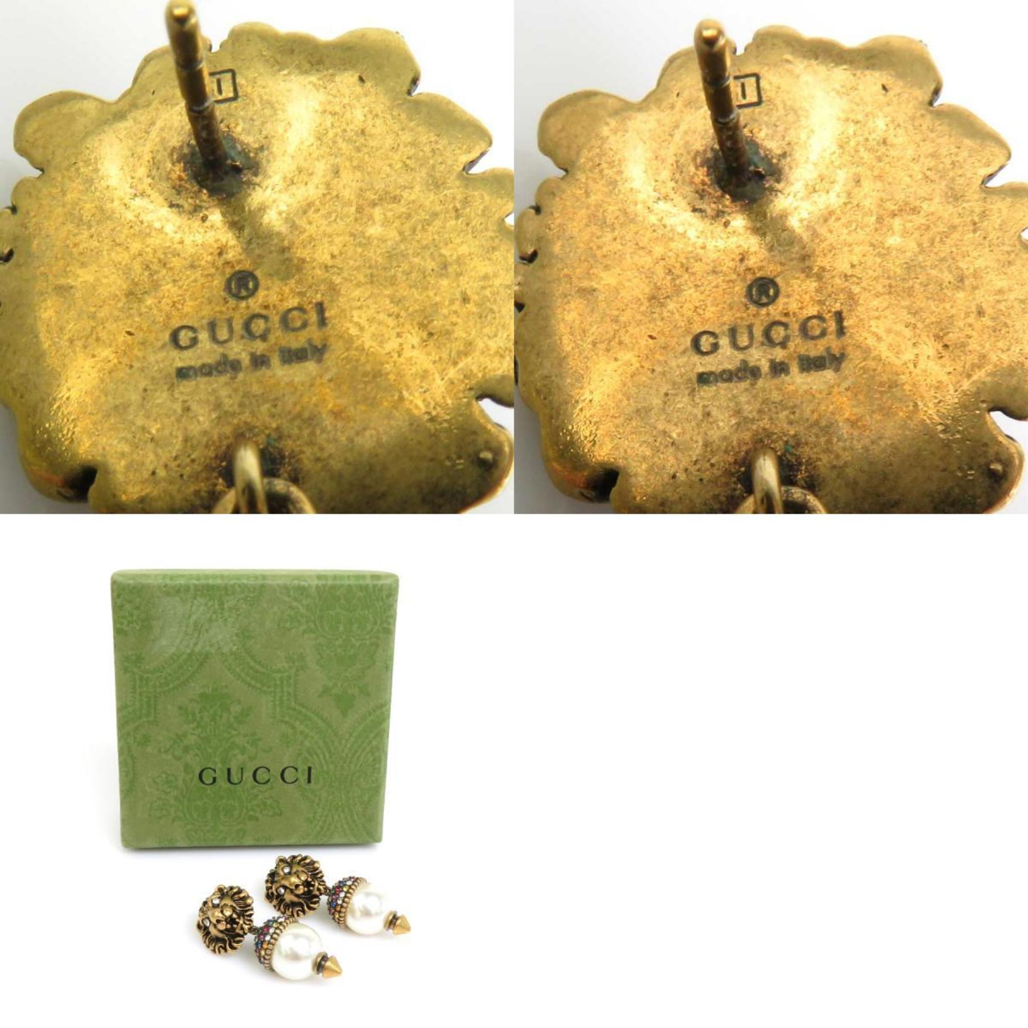 GUCCI Earrings Metal/Faux Pearl Gold Women's h30276f