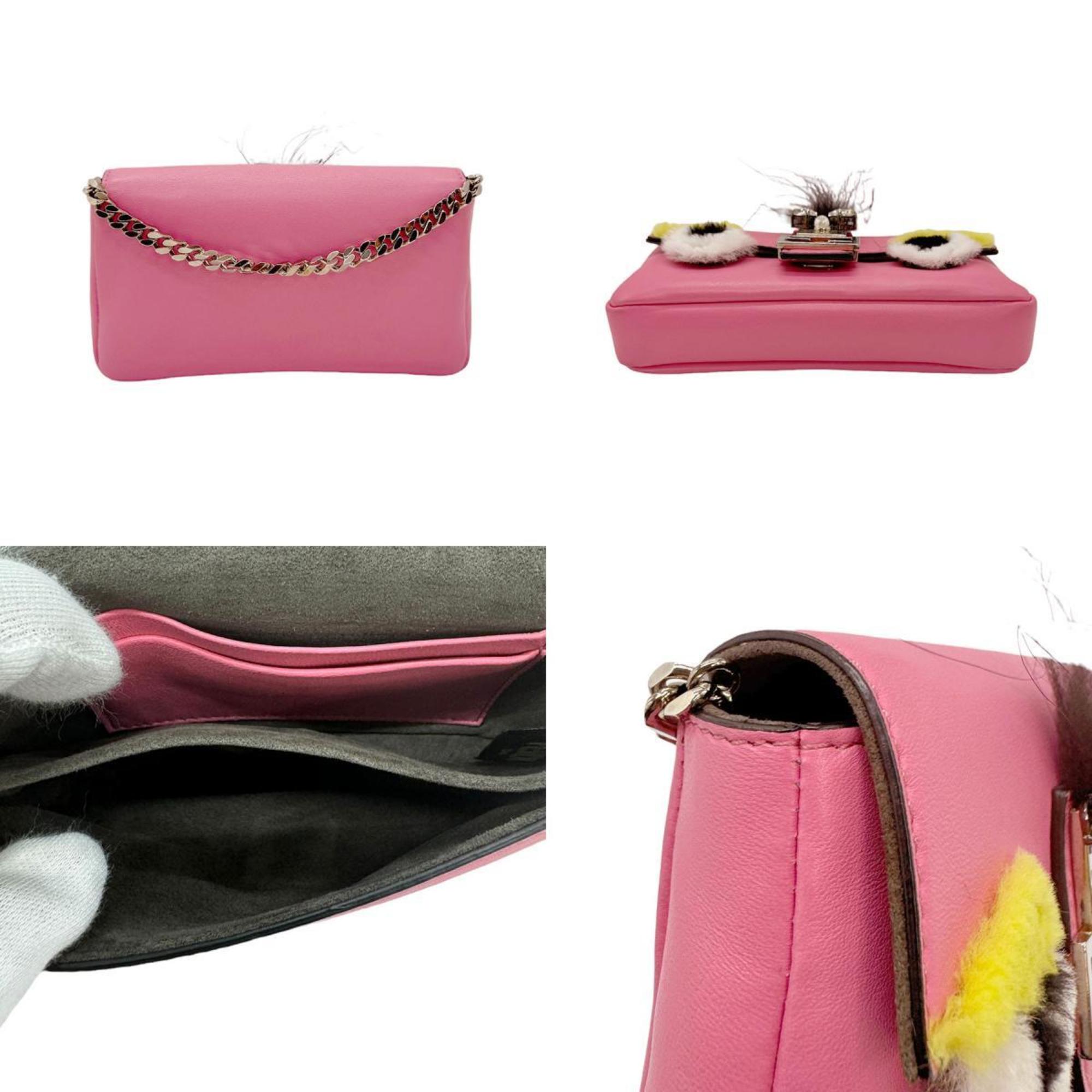 FENDI shoulder bag micro bucket leather pink women's 8M0354-5Q3 z0731