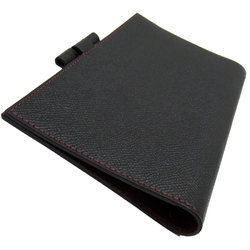 Hermes HERMES Notebook Cover Leather Black/Burgundy Unisex w0221g
