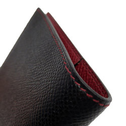 Hermes HERMES Notebook Cover Leather Black/Burgundy Unisex w0221g