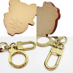 LOUIS VUITTON Charm Keyring Portocle Panda Leather/Metal Beige/Gold Unisex M62637 w0184a