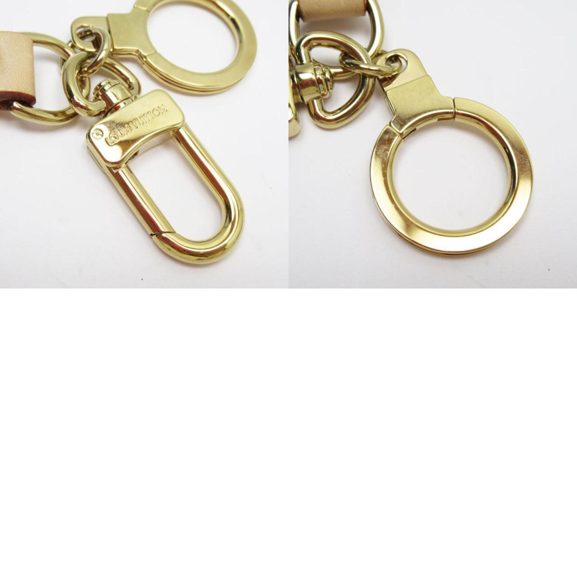 LOUIS VUITTON Charm Keyring Portocle Panda Leather/Metal Beige/Gold Unisex M62637 w0184a