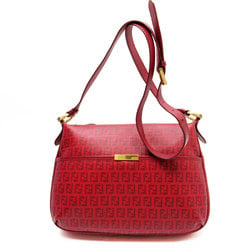 FENDI Shoulder Bag Zucchino PVC/Leather Dark Red Gold Women's w0170a