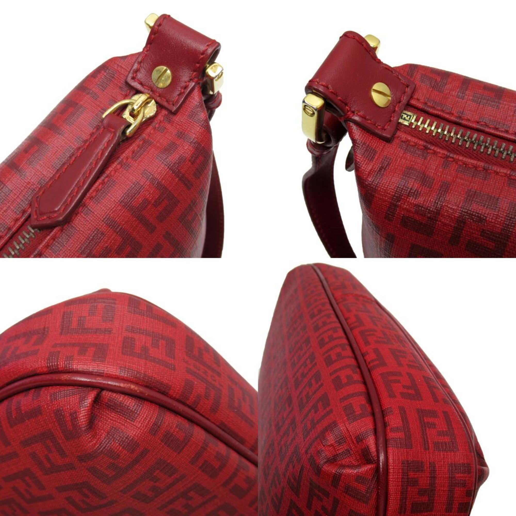 FENDI Shoulder Bag Zucchino PVC/Leather Dark Red Gold Women's w0170a ...