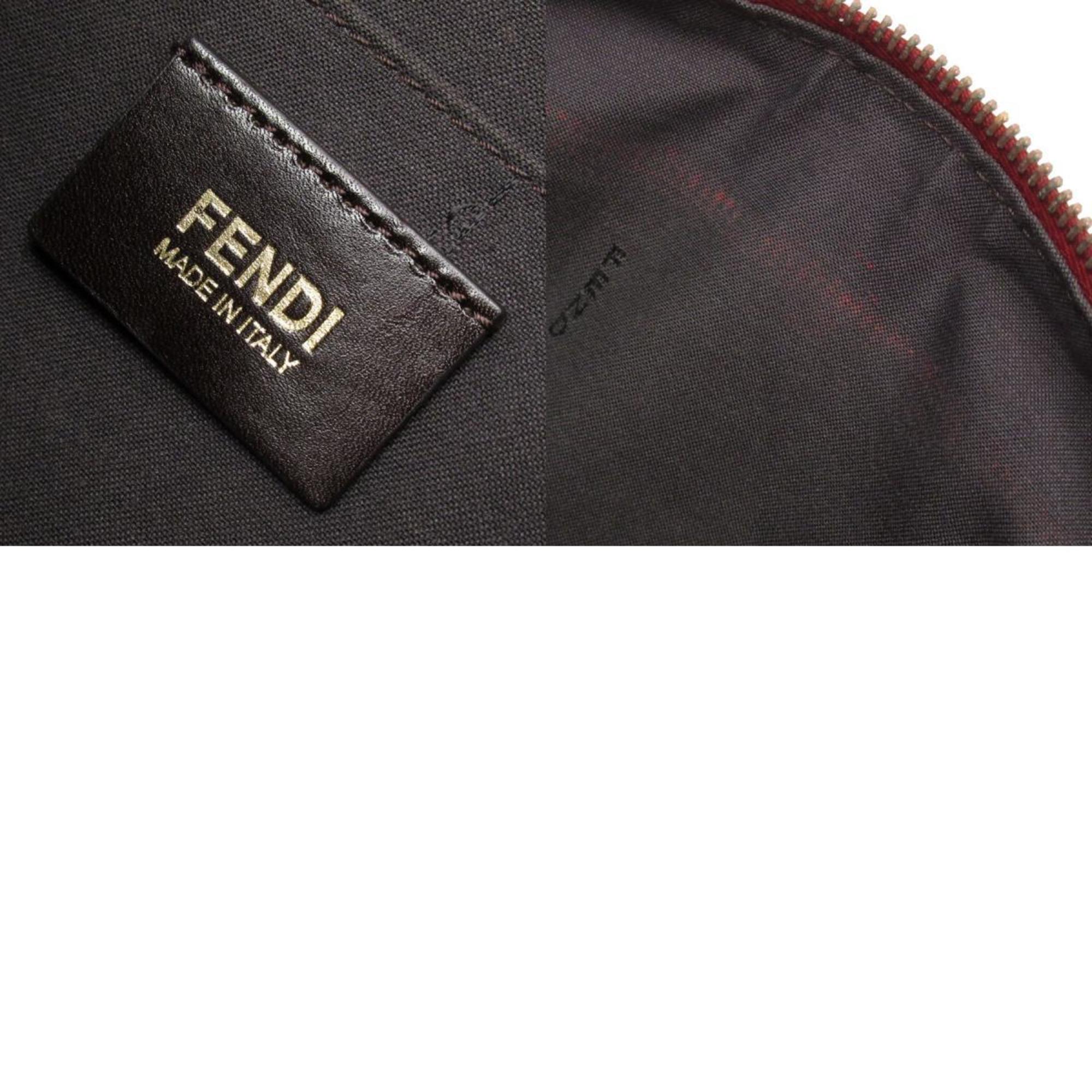 FENDI Shoulder Bag Zucchino PVC/Leather Dark Red Gold Women's w0170a ...