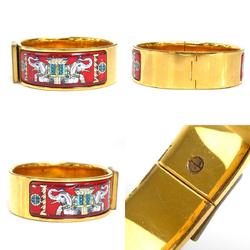 Hermes HERMES Bangle Bracelet Click Clack Metal/Enamel Gold/Multicolor Women's e58575a