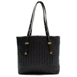 BOTTEGA VENETA Shoulder Bag Intrecciato Leather Black Gold Women's w0168i