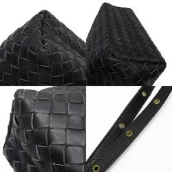 BOTTEGA VENETA Shoulder Bag Intrecciato Leather Black Gold Women's w0168i