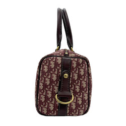 Christian Dior handbag shoulder bag Trotter canvas/leather Bordeaux gold women's z0743