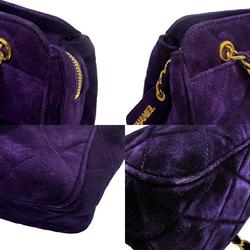 CHANEL Shoulder Bag Suede Purple Women's z0733