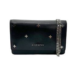 GIVENCHY Chain Wallet Leather Black Women's z0726
