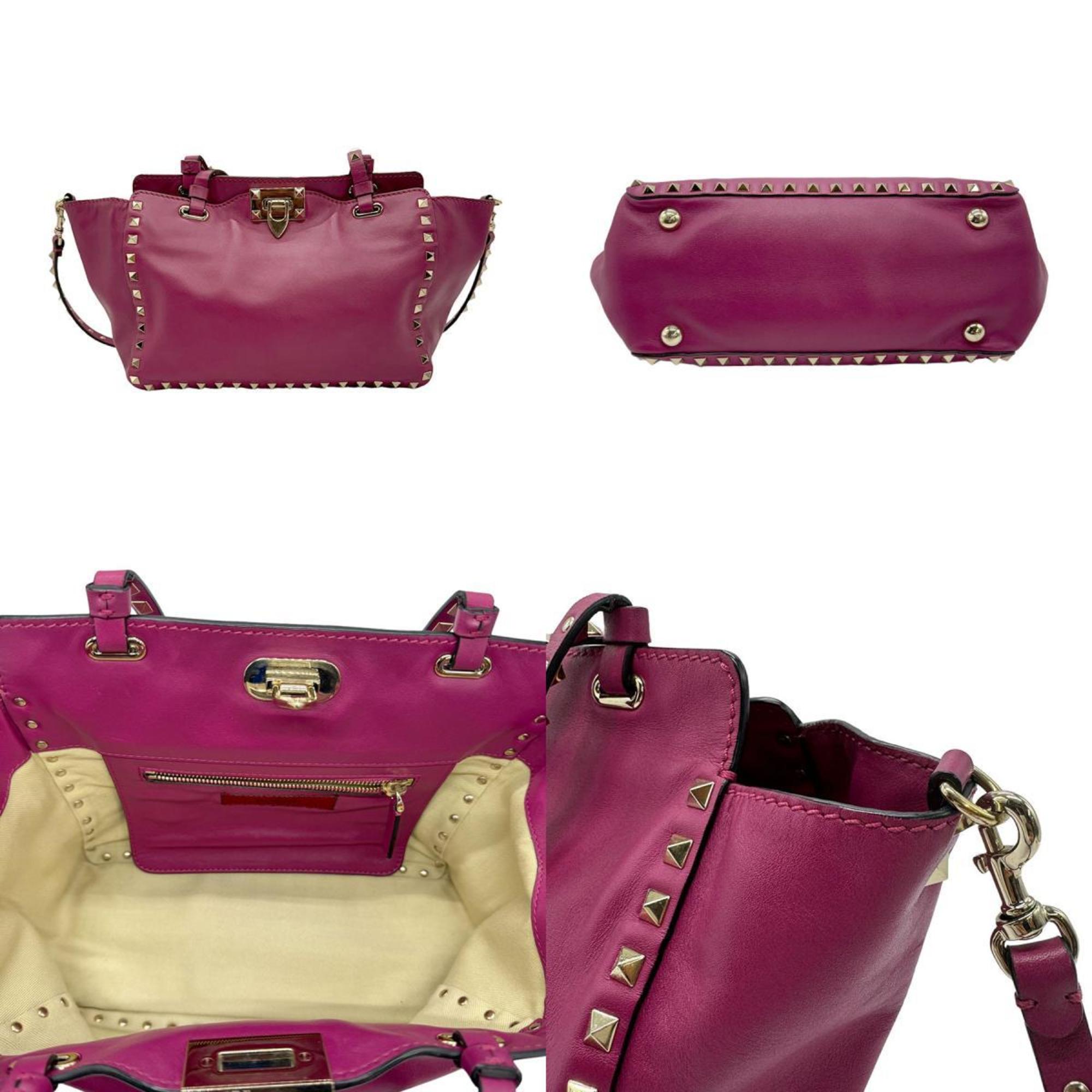 Valentino Garavani Shoulder Bag Handbag Leather Purple Pink Women's z0728