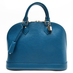 Louis Vuitton LOUIS VUITTON Handbag Epi Alma Leather Green Blue Silver Women's w0214a