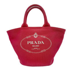 PRADA Handbag Shoulder Bag Canapa Canvas Red Women's 1BG186 z0740
