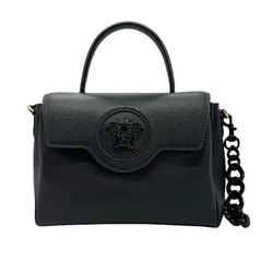Versace VERSACE Handbag Shoulder Bag Medusa Leather Black Women's z0697