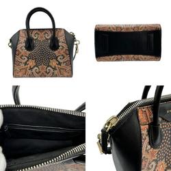 Givenchy Antigona Handbag Shoulder Bag Leather Black x Orange Women's z0699