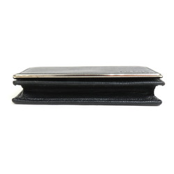 PRADA Card Case Business Holder Leather Black Silver Men's e58570a
