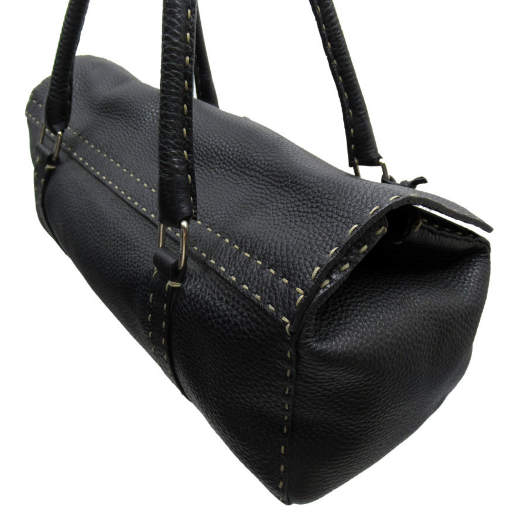 FENDI Shoulder Bag Selleria Leather Black Women's w0215a