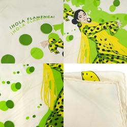 Hermes Scarf Muffler Carre 90 iHOLA FLAMENCA Silk Off-white/Yellow/Green Women's e58591a