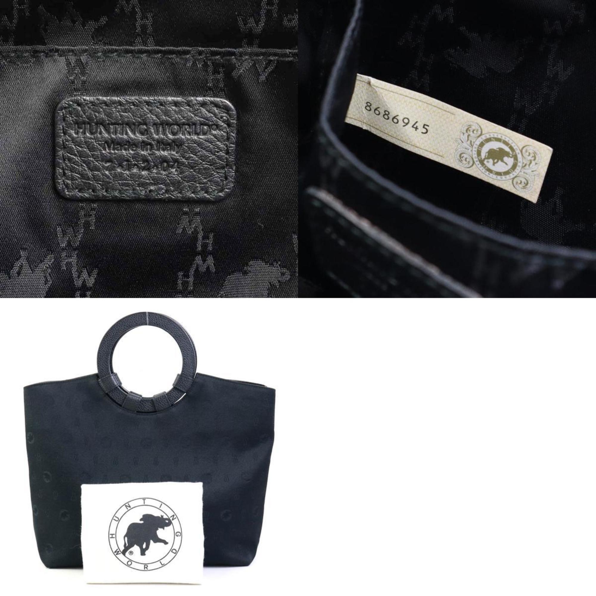 HUNTING WORLD Handbag Canvas Black Women's h30258f