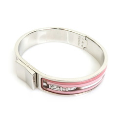 Hermes HERMES Bangle Bracelet Click Clack Metal/Enamel Silver/Pink/White Women's e58600a