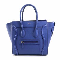 CELINE Handbag Luggage Micro Shopper Leather Indigo Gold Women's e58583f