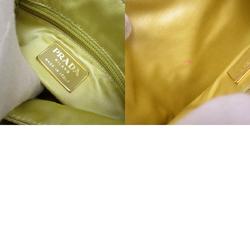 PRADA handbag leather/satin gold ladies w0186a