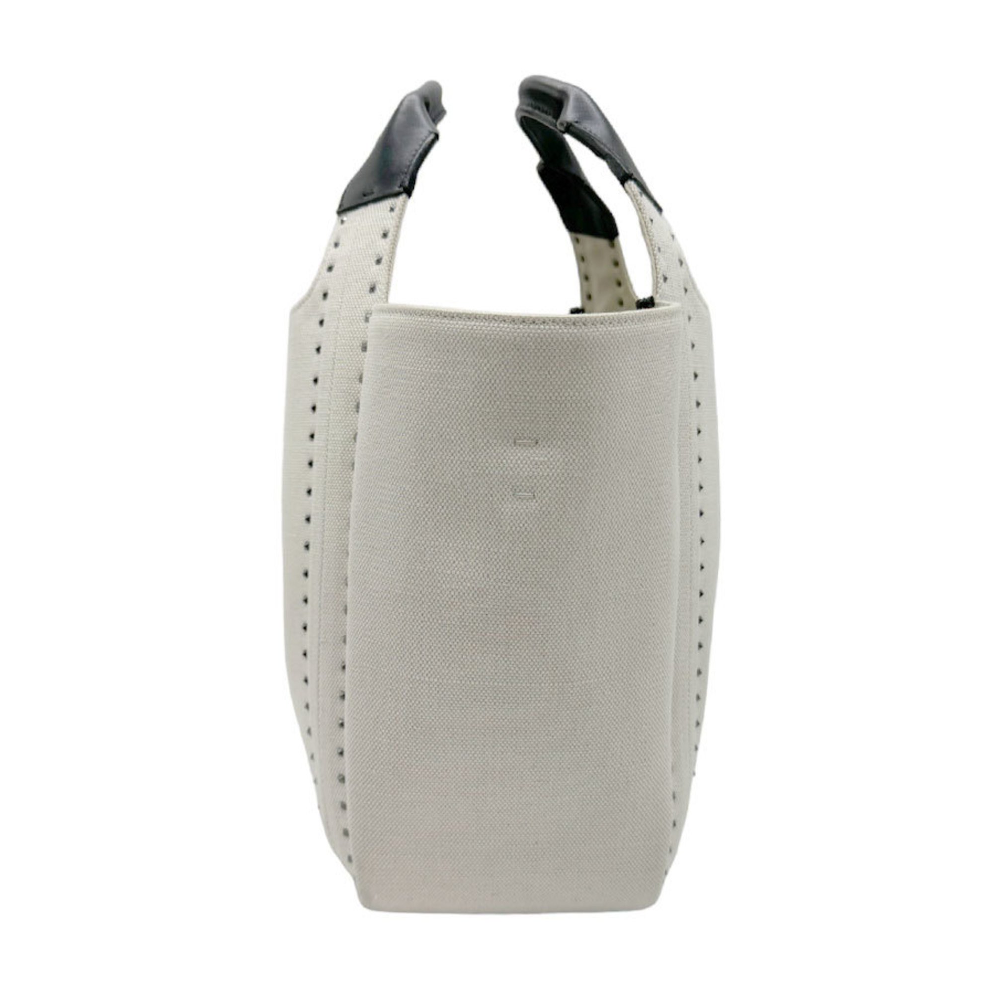 Valentino Garavani Handbag Shoulder Bag Canvas/Leather Ivory x Black Women's z0700
