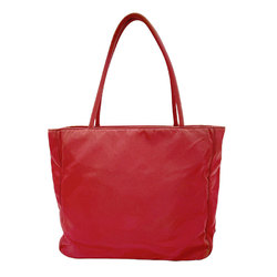 PRADA handbag nylon red unisex z0698