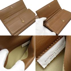 BOTTEGA VENETA Bi-fold long wallet intrecciato leather brown unisex w0200