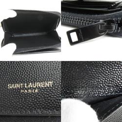 Saint Laurent SAINT LAURENT Bi-fold wallet Leather Black x White Unisex h30266f