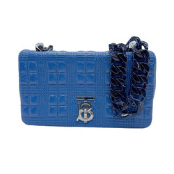 Burberry Shoulder Bag Leather Blue Women's z0714
