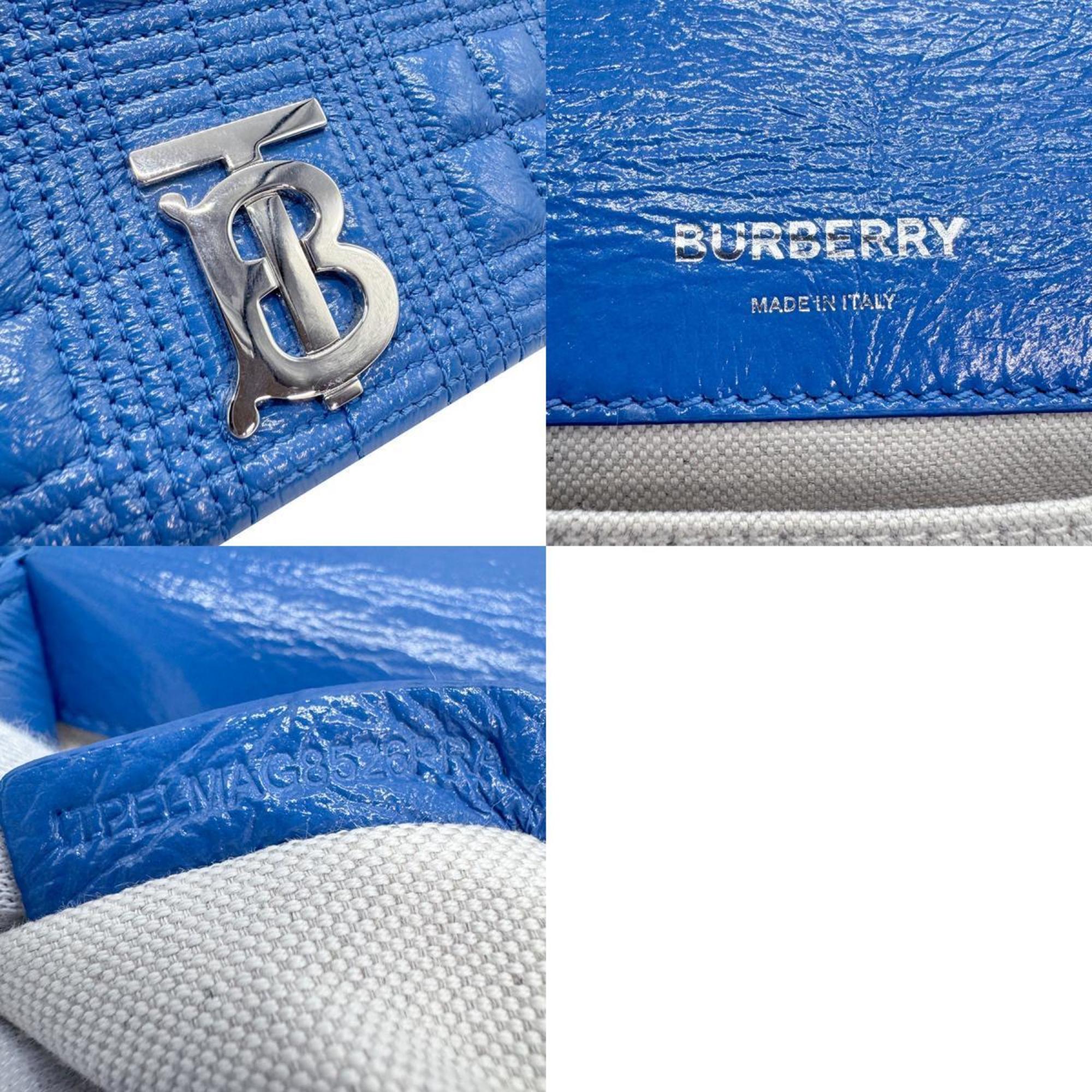 Burberry Shoulder Bag Leather Blue Women's z0714