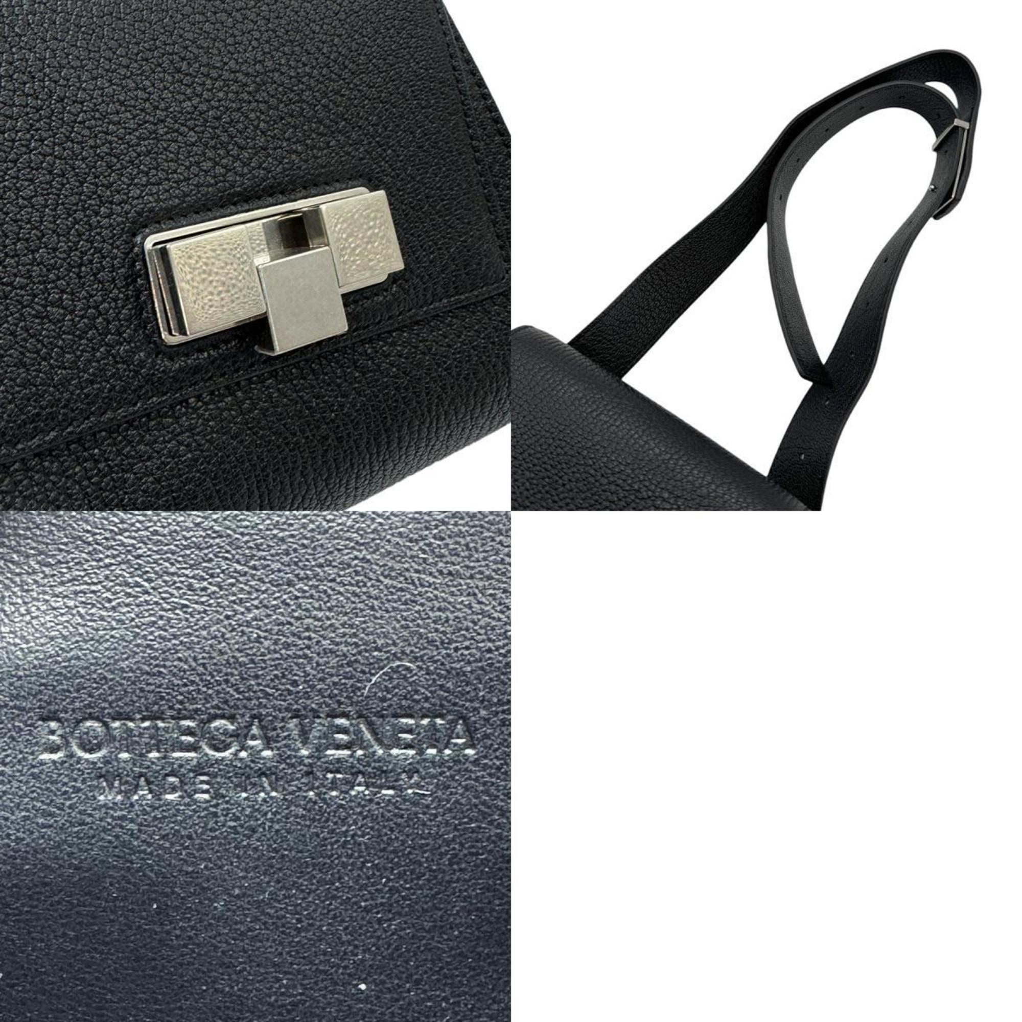 BOTTEGA VENETA Waist bag Belt Leather Black Unisex z0644