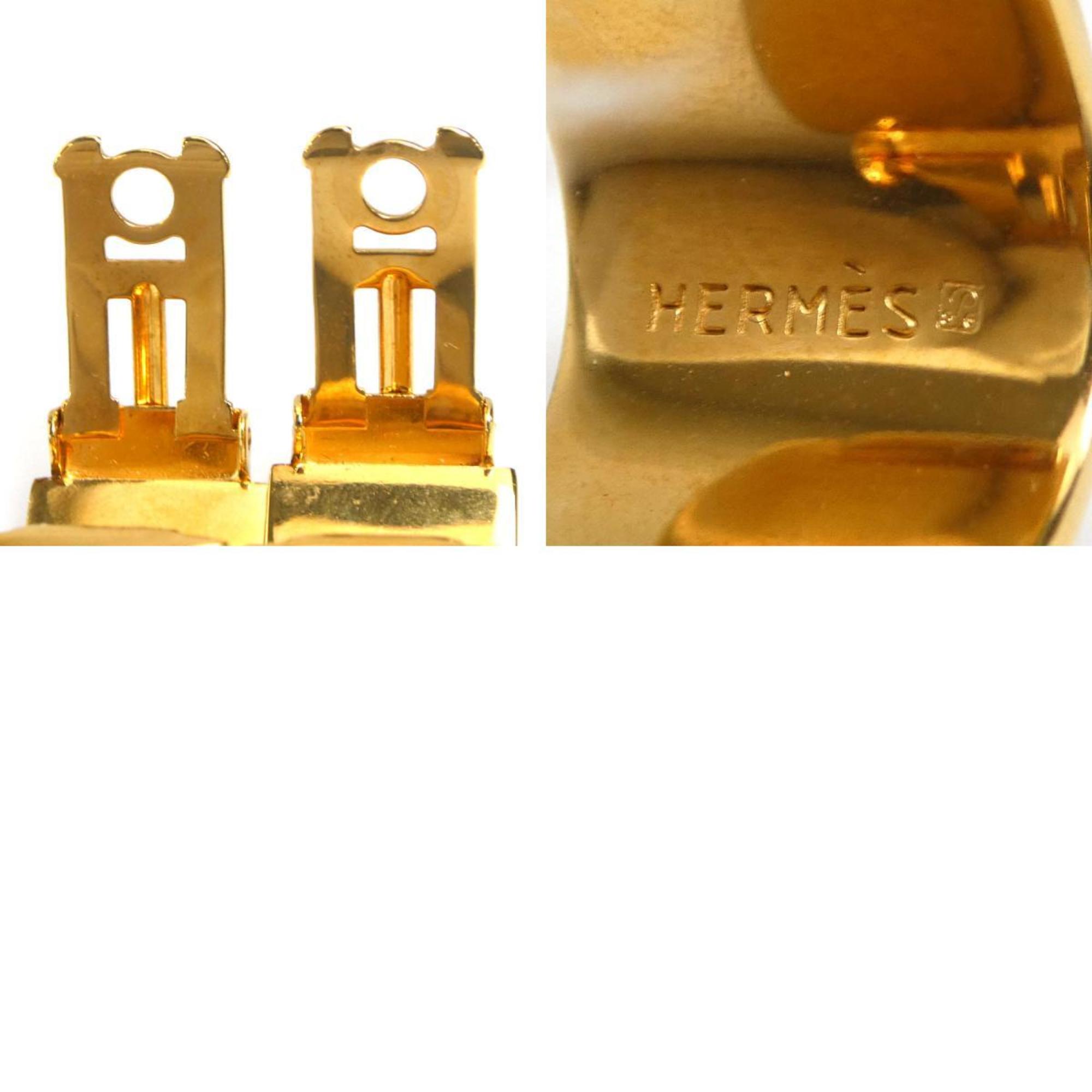 Hermes HERMES earrings cloisonné metal/enamel gold/navy women's e58576g