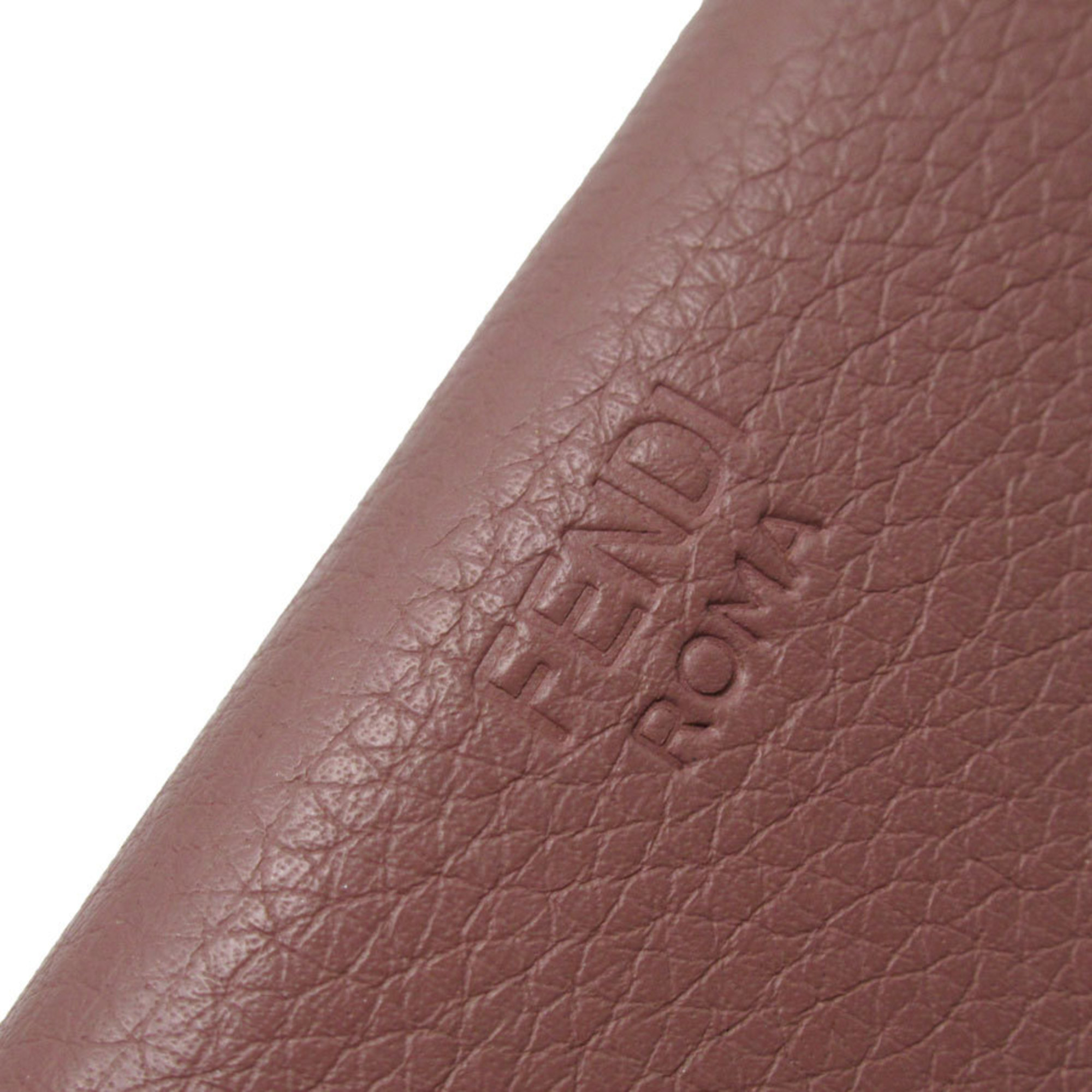 FENDI Tri-fold Wallet Leather Pink Greige Gold Women's w0176a