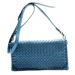 BOTTEGA VENETA Shoulder Bag Intrecciato Leather Blue Women's w0216a