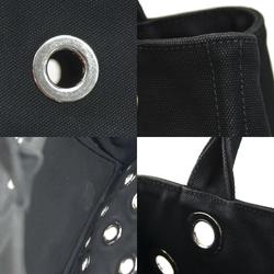 PRADA Handbag Shoulder Bag Canapa Canvas/Metal Black/Silver Women's e58586f