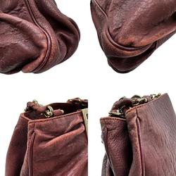 FENDI Handbag Leather Bordeaux Women's 8BR615 z0640