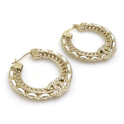 CHANEL Earrings Metal Gold x White Women's AB8301 h30285f