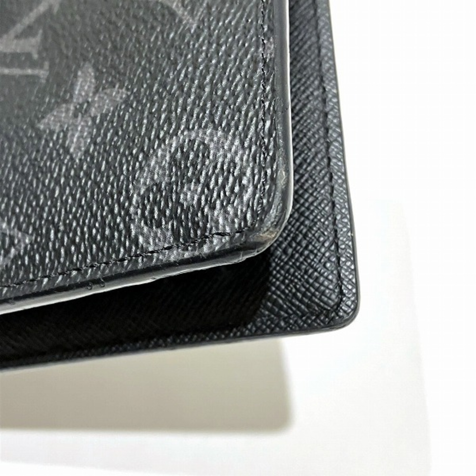 Louis Vuitton Monogram Eclipse Portefeuille Brazza M61697 Wallet Long Men's
